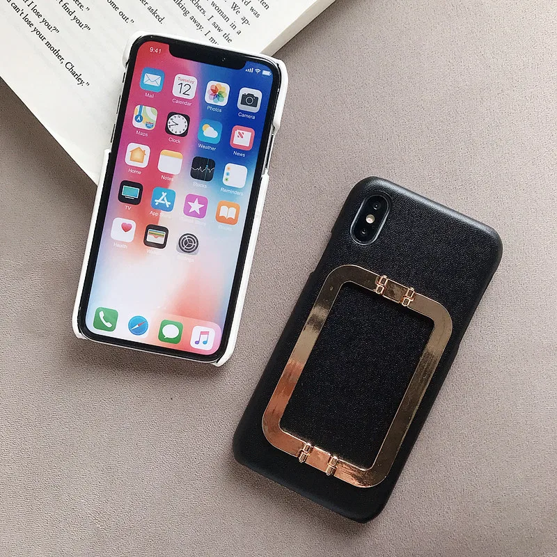 IMIDO сплошной цвет квадратный чехол-подставка для телефона для Iphone X XS XR XS Max 6 6S 7 8 Plus закаленное стекло крышка с кольцом-держателем