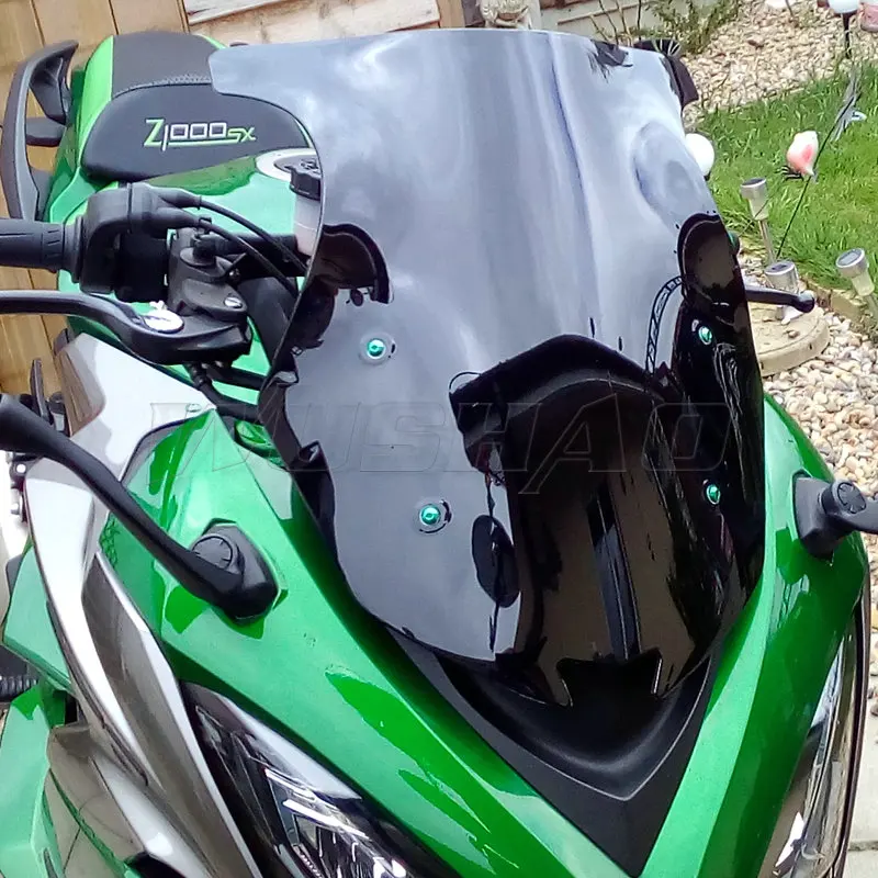 Мотоцикл двойной пузырь лобовое стекло ветер экран для Kawasaki Ninja 1000 Z1000 Z 1000 SX Z1000SX Иридиум
