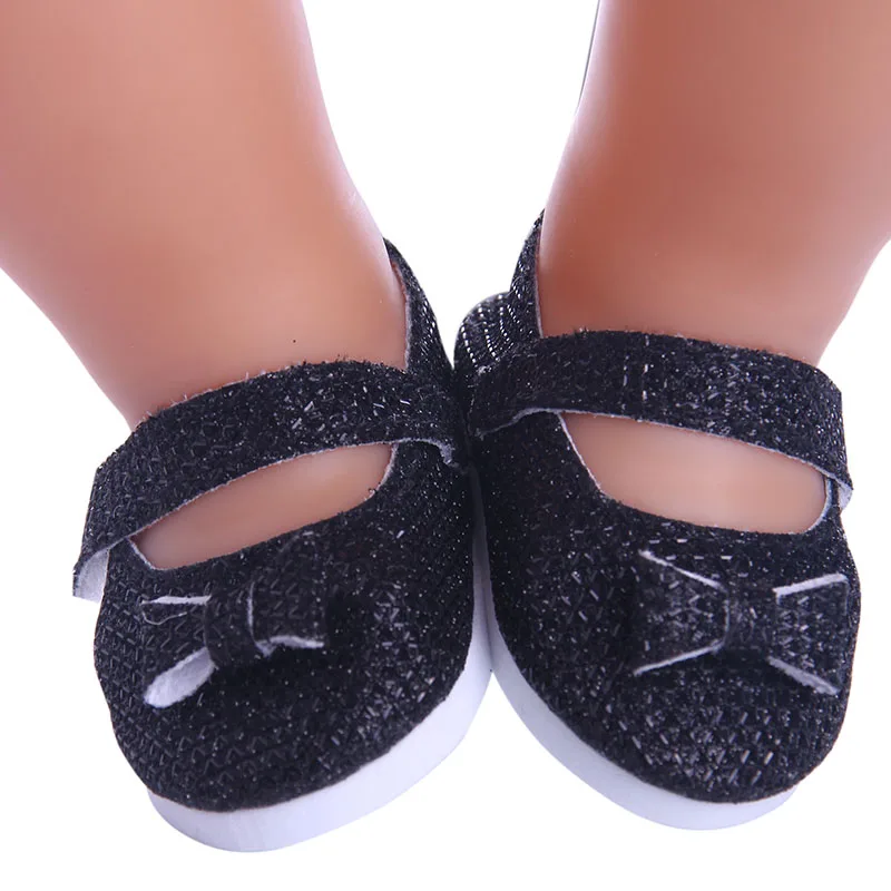 Три стиля куклы туфли с блестками и бантом подходящая 18 дюймовая американская