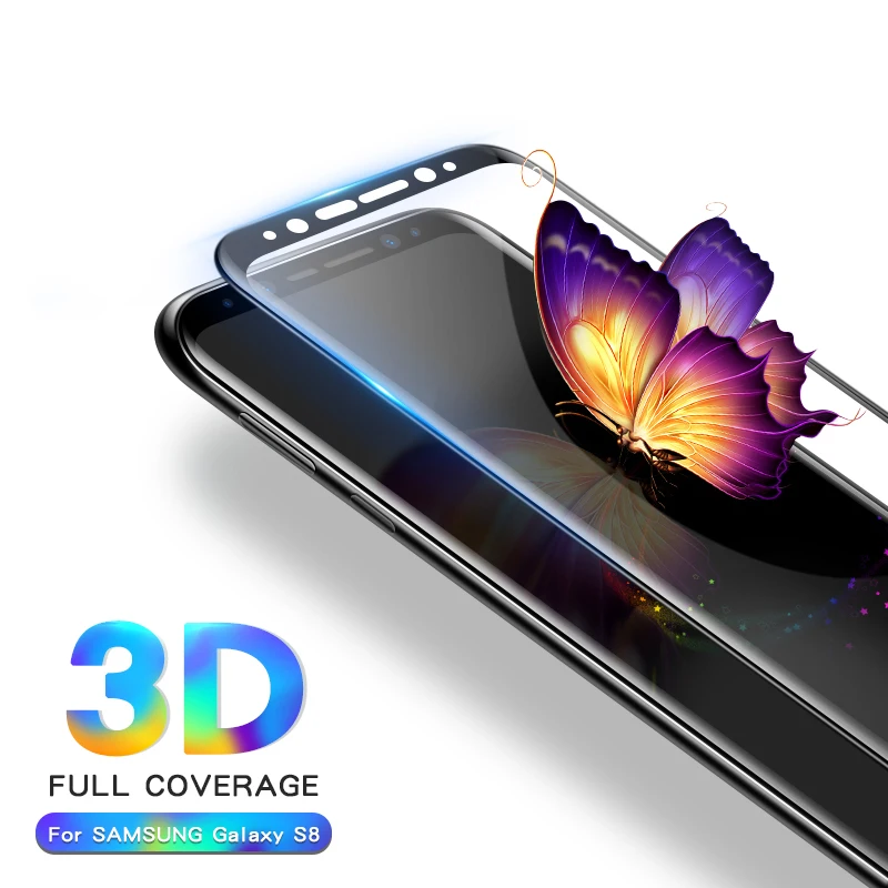 3D полное покрытие защитное закаленное стекло для Samsung Galaxy S8 S9 Plus Note 8 Защита экрана