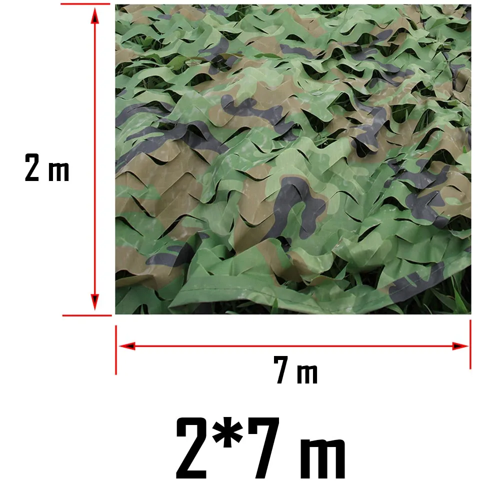 2X7m 3X3m To 3X6m Outdoor Camping Camouflage Nets Camo Military Net Car Cover Army Hiking Sun Shelter Tent Hunting Blind - Цвет: 2X7m
