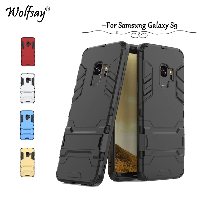 sFor Samsung Galaxy S9 Case Luxury Armor Rubber Hard Back Phone For Cover Fundas Wolfsay |