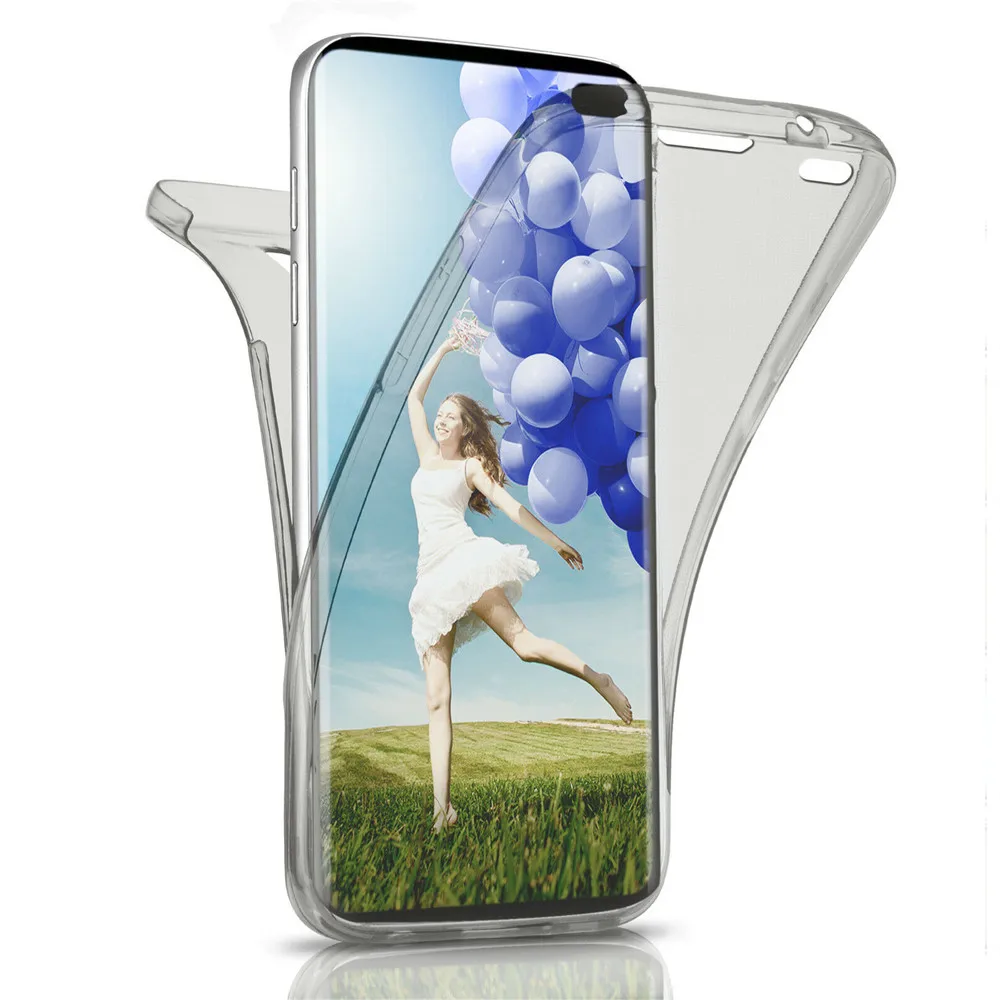 Black 360 двойной силиконовый чехол для Samsung Galaxy S10 Lite S10E E S8 S9 плюс A3 A5 A6 A7 A8 A9 J3 J4 J5 J6 J7 Neo Note 8, 9 - Цвет: Black