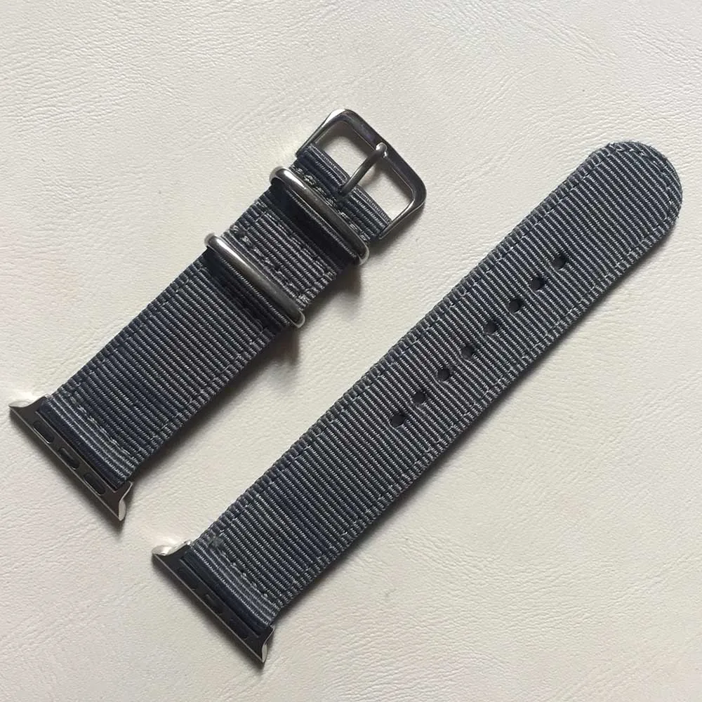 Silver Gray Нейлоновый спортивный ремешок для часов Apple Watch серии 4 ремешок для часов 42 мм 38 мм ремешок для часов iwatch 1 2 3 40 мм 44 мм черный, зеленый - Цвет ремешка: Silver Gray