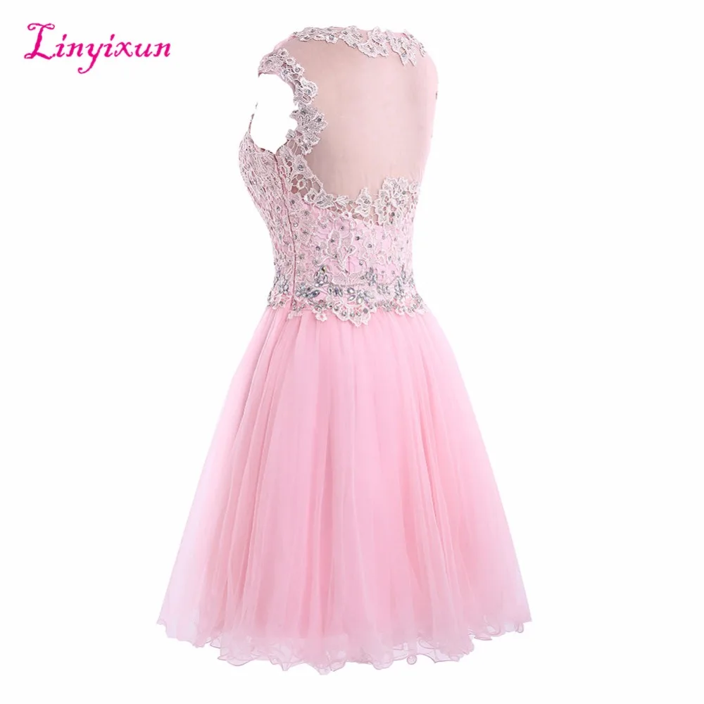 Изысканные коктейльные платья Linyixun с реальным фото кружевное платье для