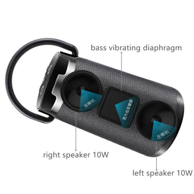 20 Вт портативный Bluetooth динамик TG138 беспроводной водонепроницаемый мини сабвуфер