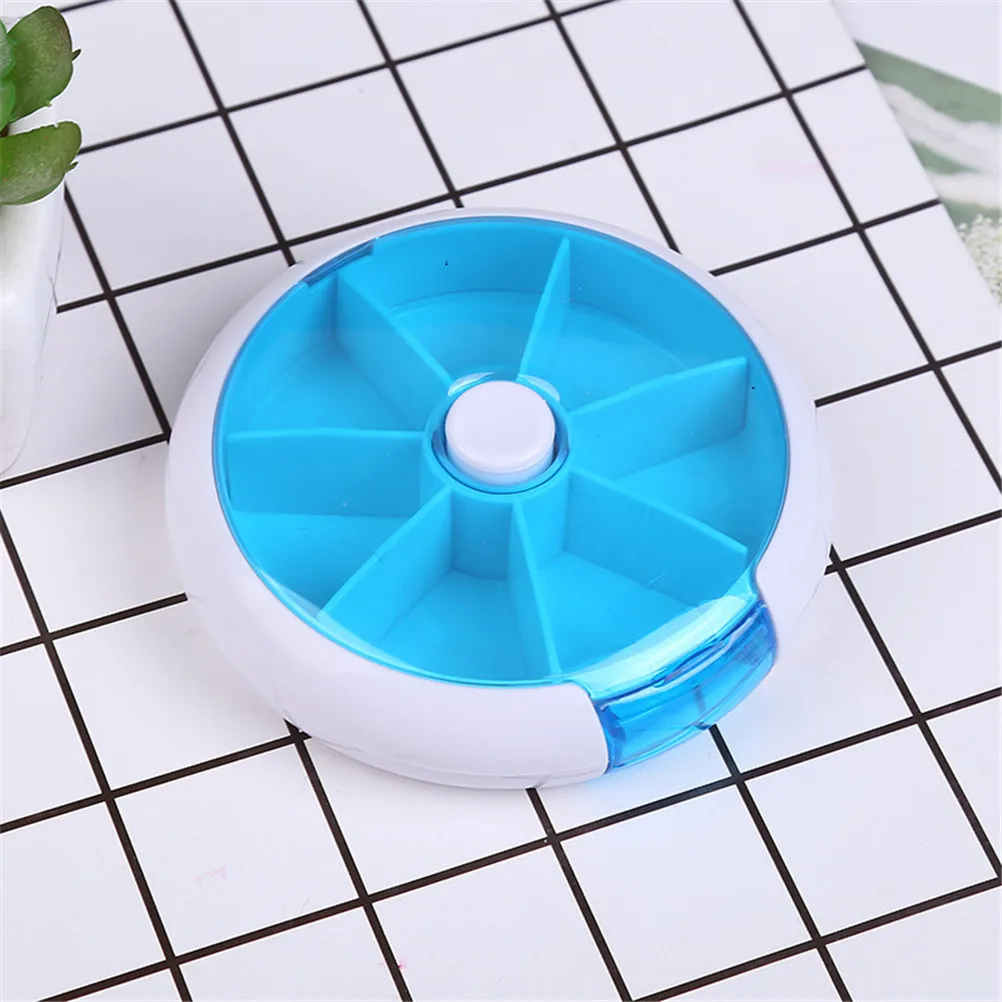 

7 Days Healthy PP Medical Kit Portable Travel Pill Case Medicine Box Rotation Weekly Rotating Pill box Drugs Pill Container 9 CM