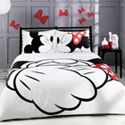 Комплект постельного белья с изображением Микки и Минни Мауса, размер Twin Full Queen King, цвет белый, черный, для спальни, комплекты постельного белья для взрослых