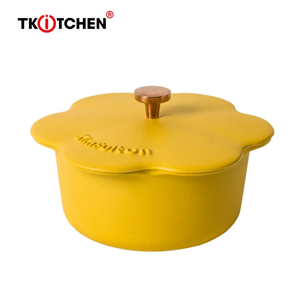 Скандинавский эмалированный чугун Цветок Маленькая плита бытовой утолщение