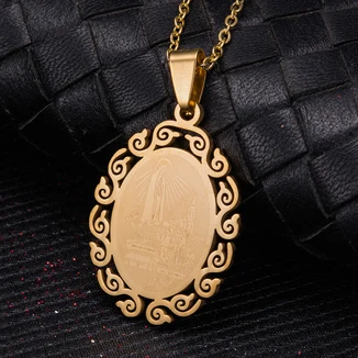 9 WANDO религиозная, христианская Амулет из нержавеющей стали 9style Virgin Mary круглая ракушка Кристалл Святого духов кулон ожерелье jewelryP74 - Окраска металла: 9