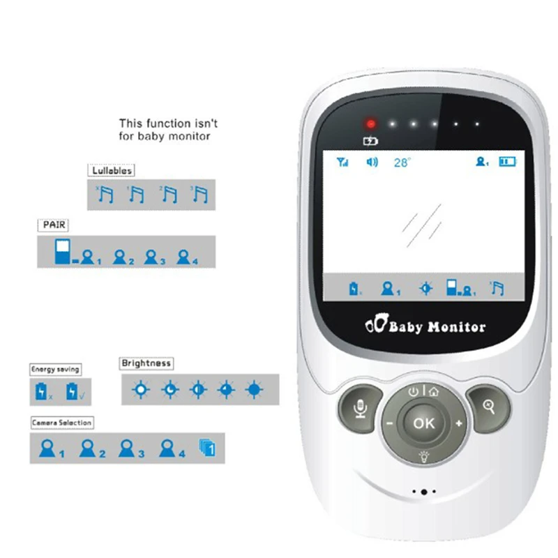 Беспроводной видеоняня 2 4 дюйма Цветная камера безопасности ночник Babyphone Way Talk