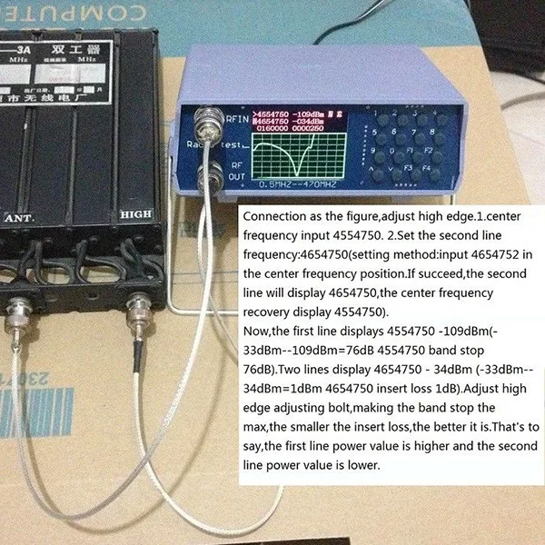 U/V UHF VHF Двухдиапазонный анализатор спектра с отслеживанием источника настройки дуплексов