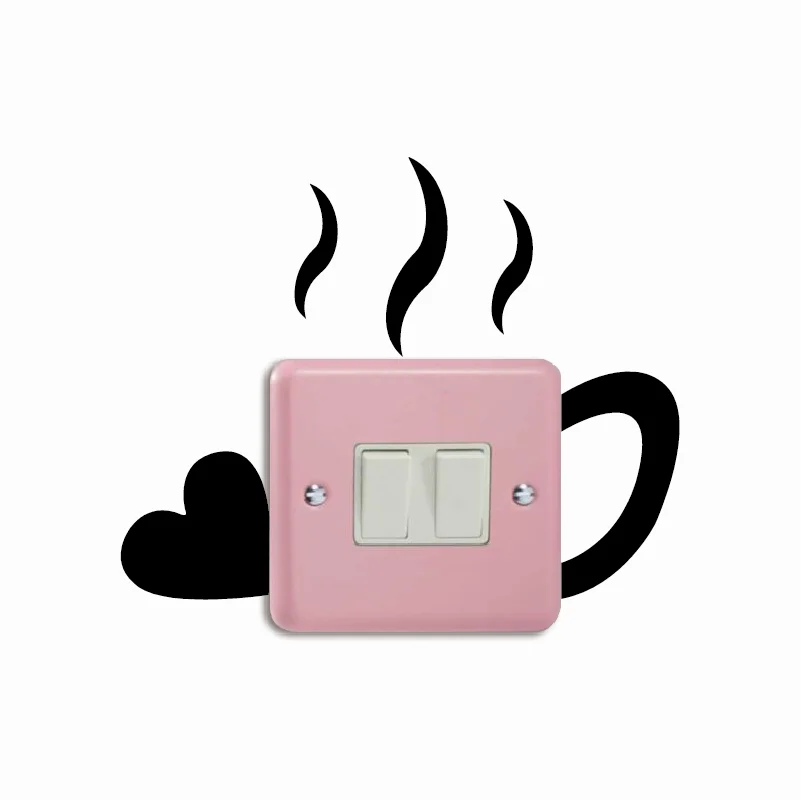 Креативная наклейка Love Cup Switch Love-80 забавная в виде чашки Виниловая на стену