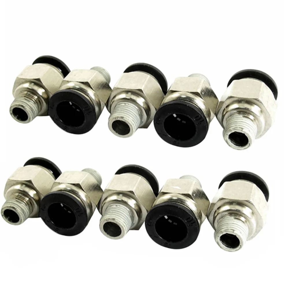 

10Pcs 1/8" BSPT OD Tubing 10mm Push In Joint Pneumatic Connector Quick Fitting