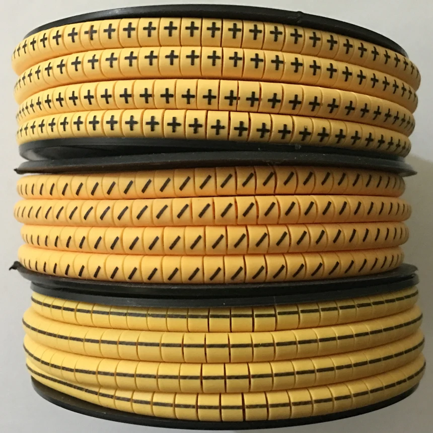 500 шт/рулон EC J штепсельная вилка + минус Virgule/4 6mm2 тег гибкий ПВХ печать рукав