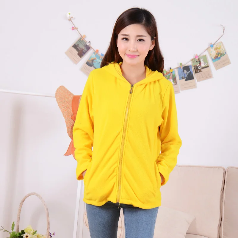 Мультфильм Покемон Пикачу для женщин и мужчин молния с капюшоном куртка желтая