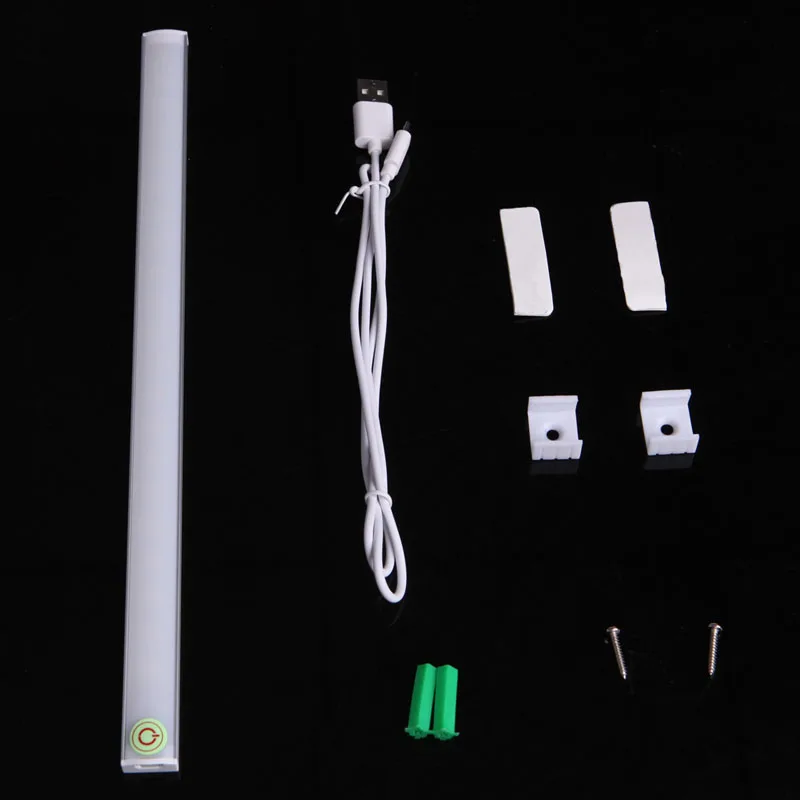 С регулируемой яркостью, 30 см USB светодиодный сенсорный Сенсор светильник полосы шкафчик, гардероб, буфет лампа l29k