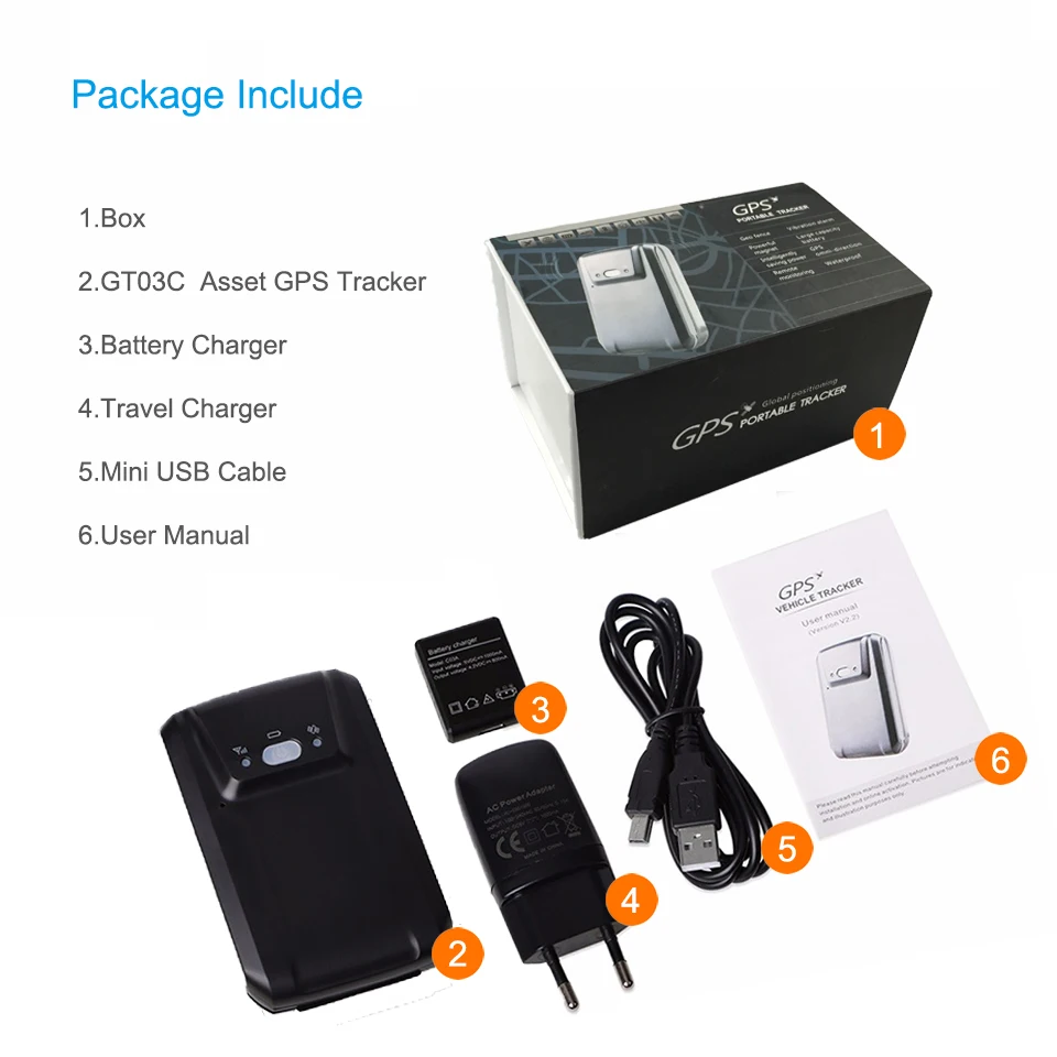 Concox GT03C Magnetic GPS Tracker IP65 Waterproof Locator With 5000mAh Battery GPS/AGPS/LBS Location Voice Monitor | Автомобили и