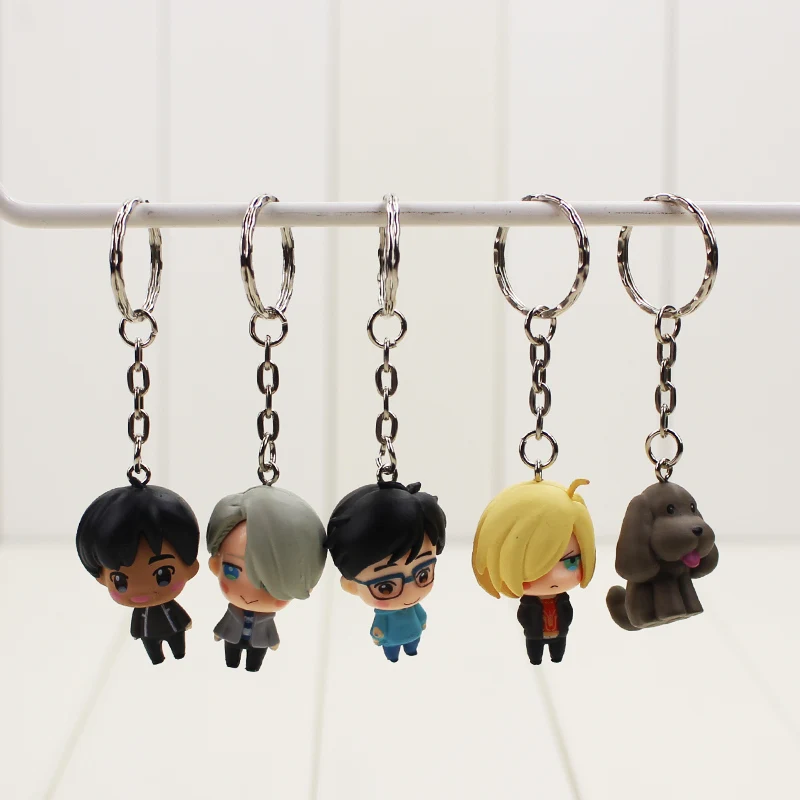 5pcs/lot Yuri on Ice Keychians Katsuki Plisetsky Kenjiro Minami Keyrings Figures for Children | Игрушки и хобби