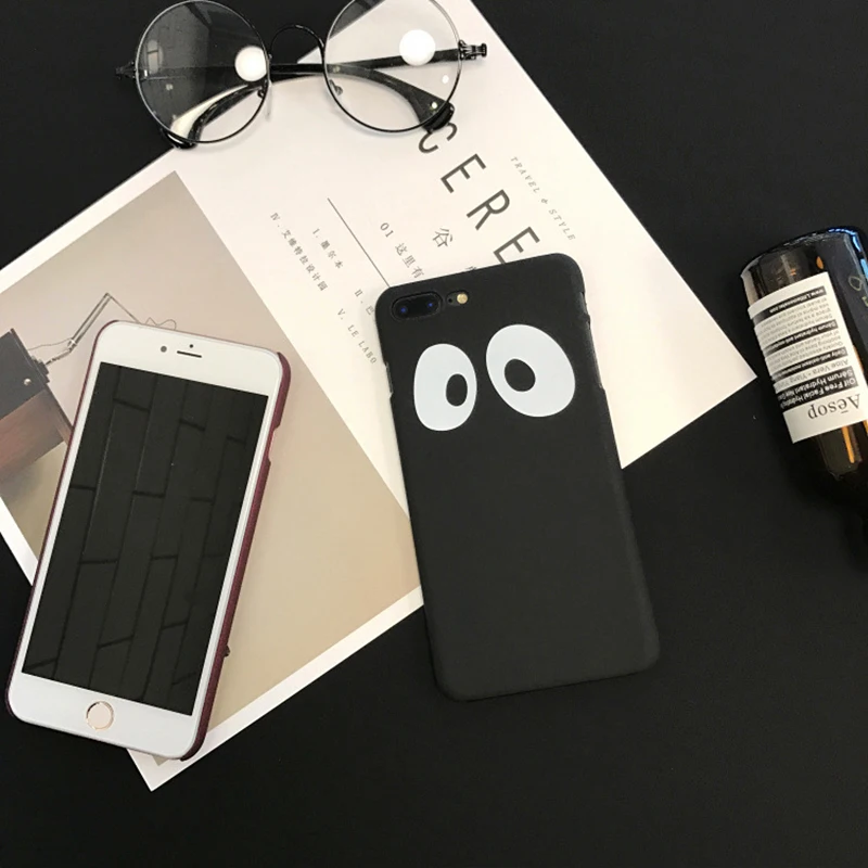 Забавный мультфильм глаза рисунком чехол для телефона iPhone 6 6S 7 8 Plus X жесткий