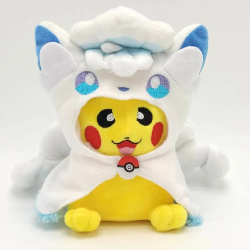 Милая плюшевая кукла Пикачу мягкая аниме Alolan Vulpix нарядная игрушка Детская для