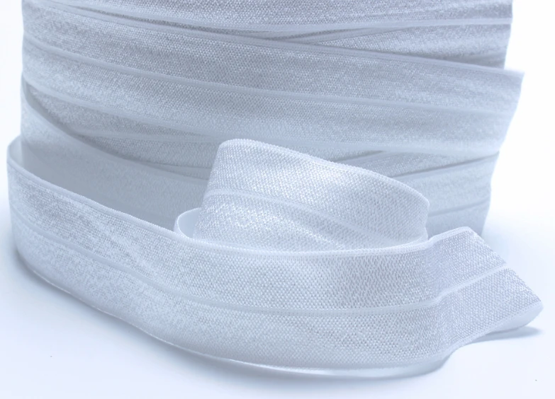 (100 yards/lot) Wholesale 1 inch white foe fold over elastic for garment accessories