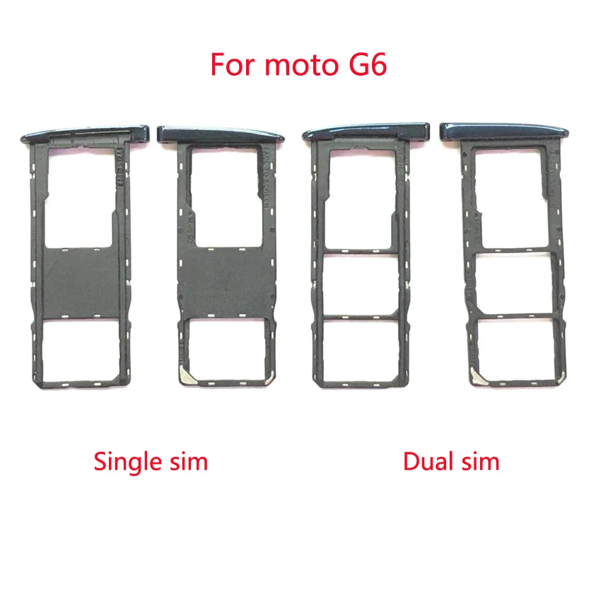 10 шт. оригинальных новых лотков для SIM-карты для Motorola Moto G6 Plus держатель считывателя SIM-карты слота одиночной/двойной версии.