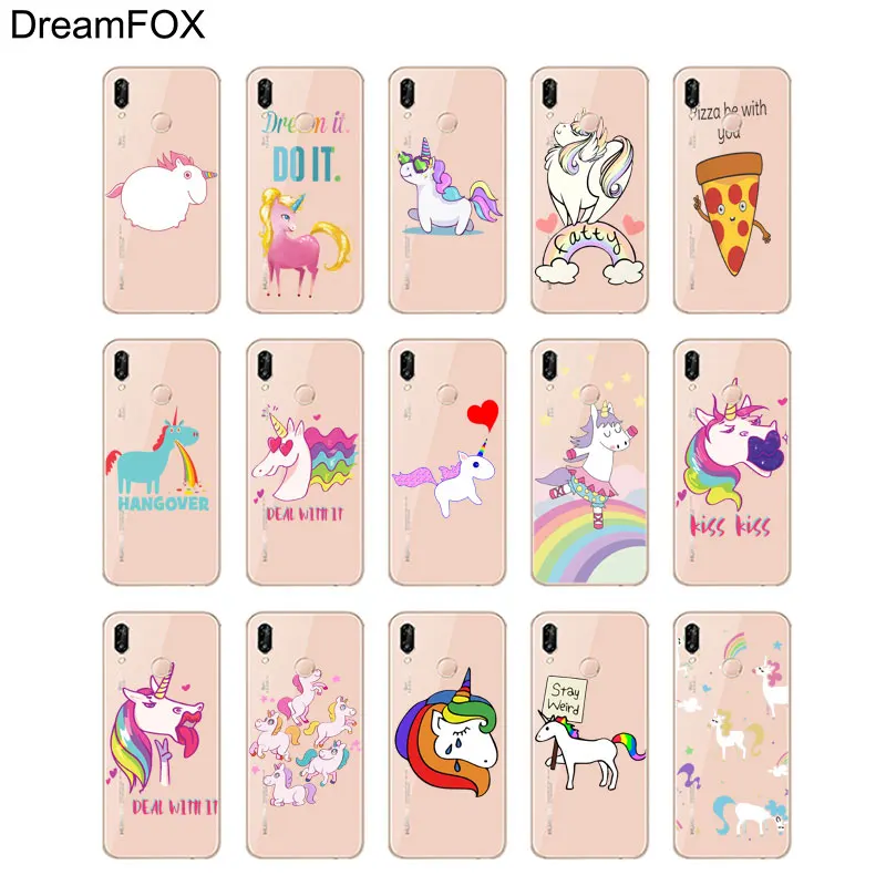 DREAMFOX K279 милые Rainbow Unicorn Мягкие TPU силиконовый чехол для huawei Honor 6A 6C 7X9 10 P20 lite Pro P Smart |