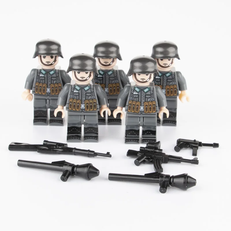 WW2 Parts German Building Blocks Soldier Arms Base Weapon Gun SWAT Team Police M0C Figure Brick Toys Compatible Military C074