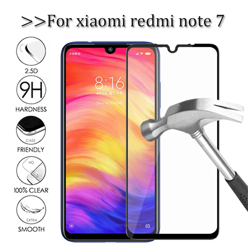 Защитное 3D стекло для Xiaomi redmi note 7 закаленное|Защитные стёкла и плёнки телефонов| |