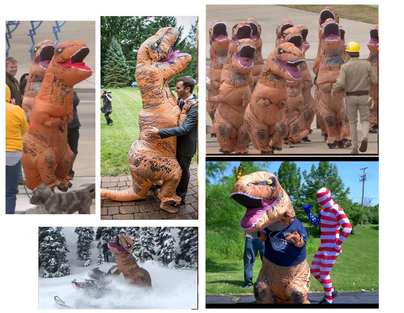 Надувной костюм Oloey для взрослых и детей, костюм динозавра T REX, карнавальный костюм с героями мультфильмов, нарядное платье, маскарадный костюм Пурим, комбинезон# TRex004