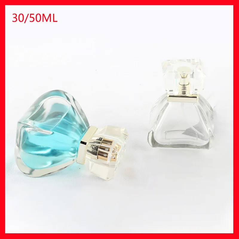 

30/50ml Excellent clean Glass Perfume Bottle Empty mist Spray Makeup Container Atomizer Parfum Vial Gold Cap 30/50g Packaging