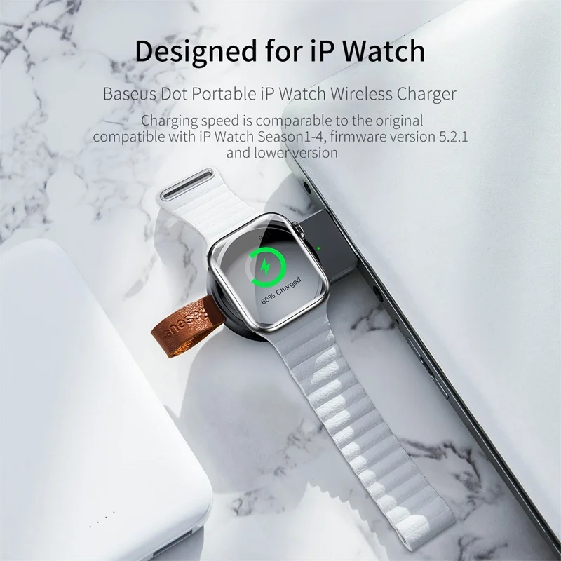 Беспроводное зарядное устройство Baseus Qi для Apple Watch 4 3 2 1 Серия i портативная