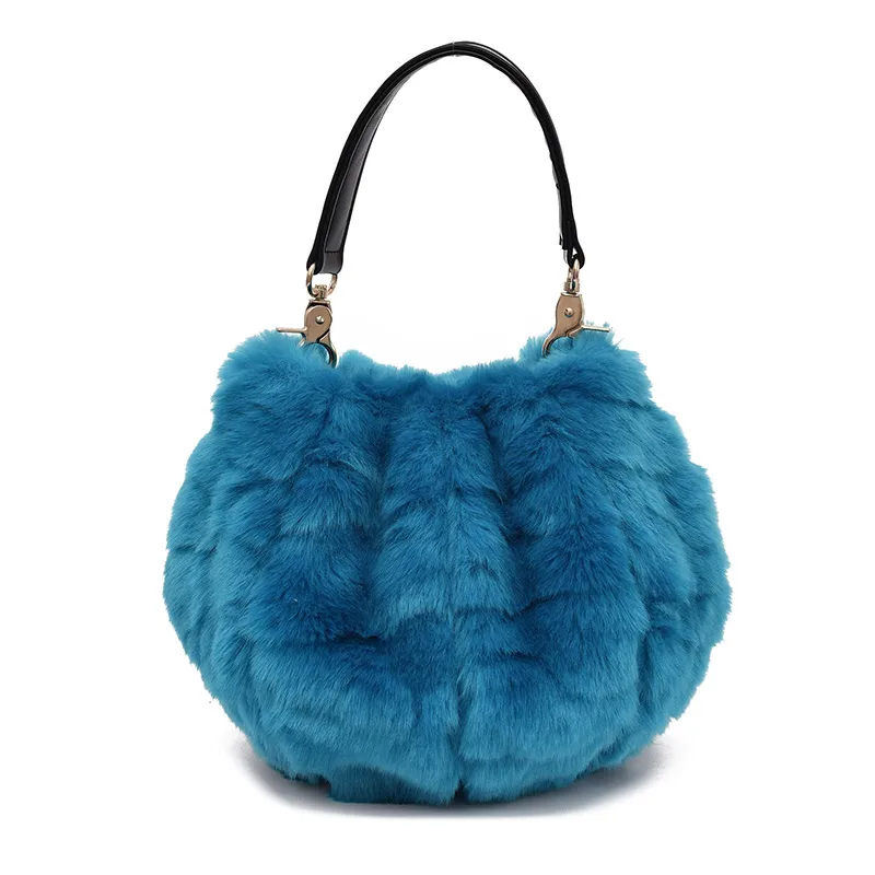 2018 Autumn Winter bag Warm women's handbag bucket cute plush Messenger purses tote bags for women | Багаж и сумки
