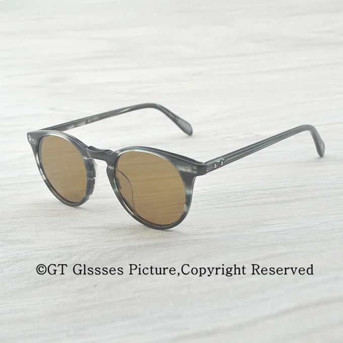 Stripe Gray VS Brown Ретро Винтажные Солнцезащитные очки OV5256 Дизайнерские мужские и женские поляризованные солнцезащитные очки Sir О 'Мэлли мужские солнцезащитные очки для вождения - Цвет линз: Stripe Gray VS Brown