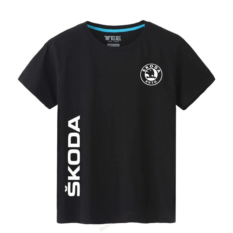 Новый дизайн летняя одежда для Skoda auto футболки и топы мужская обычная Однотонная