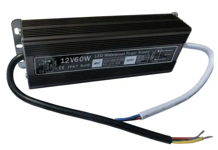 Светодиодный драйвер IP67 водонепроницаемый 3 года гарантии 12 в пост. Тока 60 Вт |