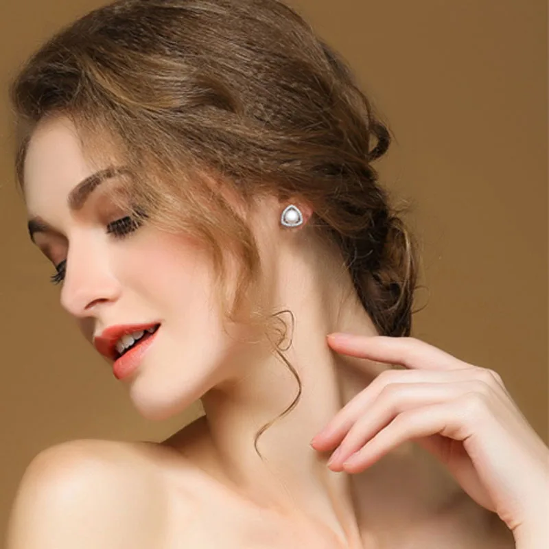 

925 Sterling Silver Jewelry black Pearl Earrings 2019 fashion Natural Pearl jewelry freshwater Earrings For Women wholesale