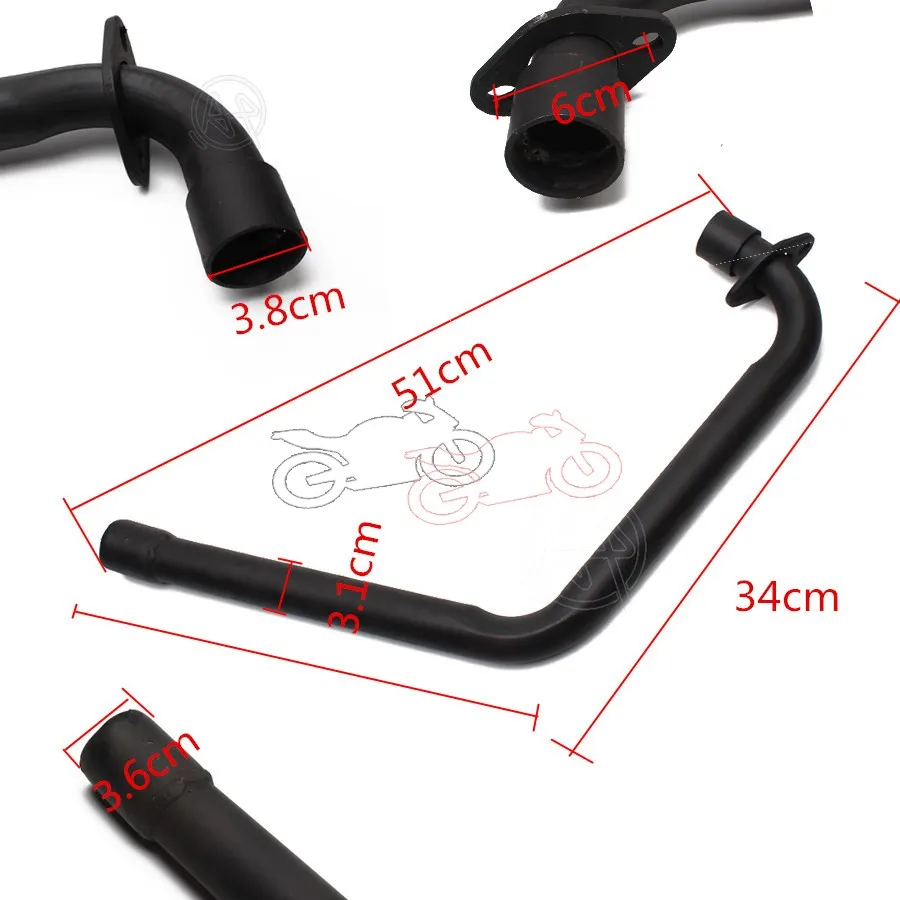 1pc Black Metal Cafe Racer Vintage Motorcycle Modified Exhaust Systems Muffler Silencer Front Pipe For Honda CG125 WY125 | Автомобили и