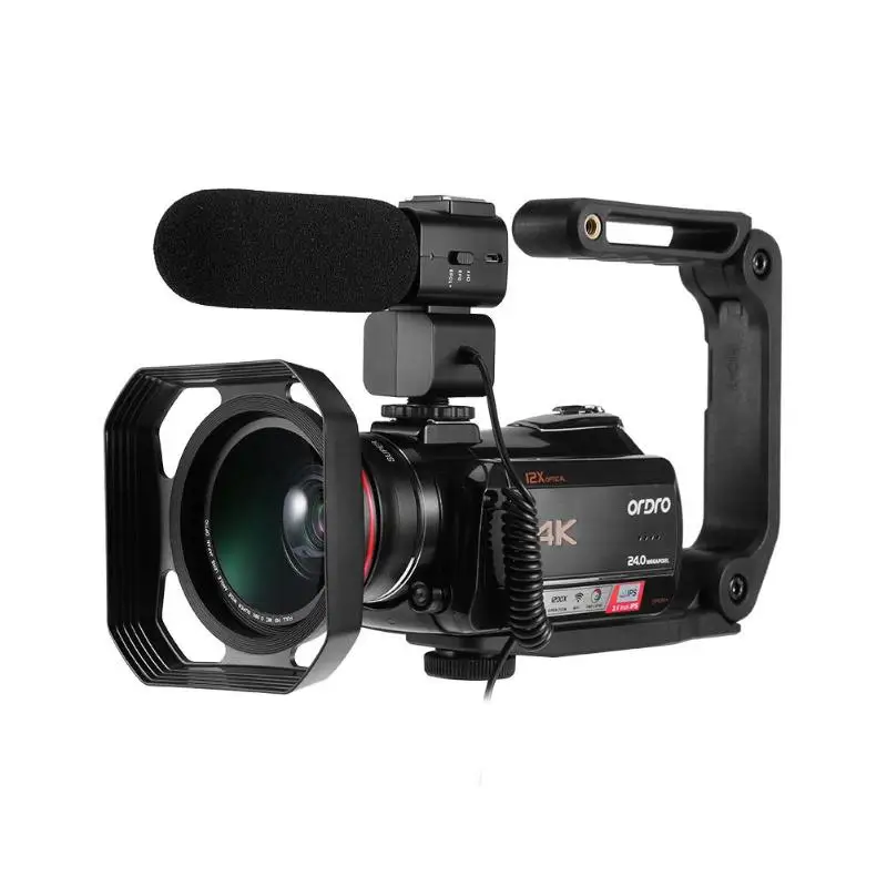 Ordro AC5 4K UHD цифровые видеокамеры с зумом 12X FHD 24MP WiFi ips сенсорный экран цифровой оптический DV мини-видеокамеры