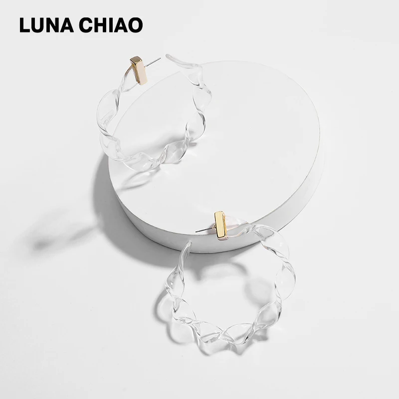 LUNA CHIAO модные ювелирные изделия витые Прозрачные Акриловые Lucite смолы большие
