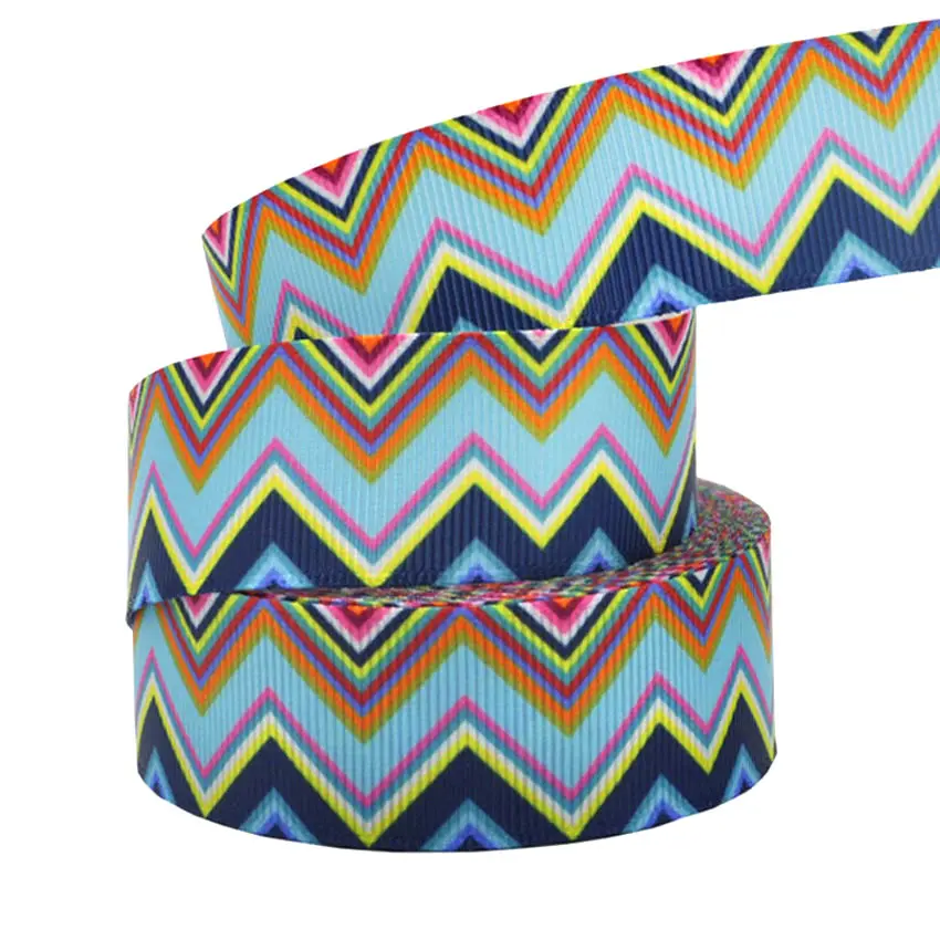 10 ярдов 1 &quot25 мм с цветочным рисунком в полоску Grosgrain ленты полиэфирные DIY bowhair