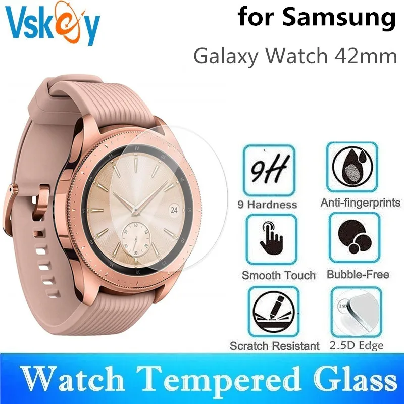 VSKEY 100 шт закаленное стекло для samsung Galaxy Watch 42 мм протектор экрана d30.5 мм спортивные Смарт-часы защитная пленка