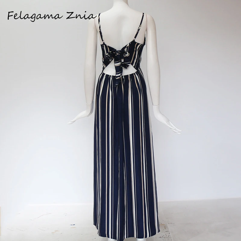 Felagama Znia богемное пляжное женское длинное платье с бантом на бретельках v-образным