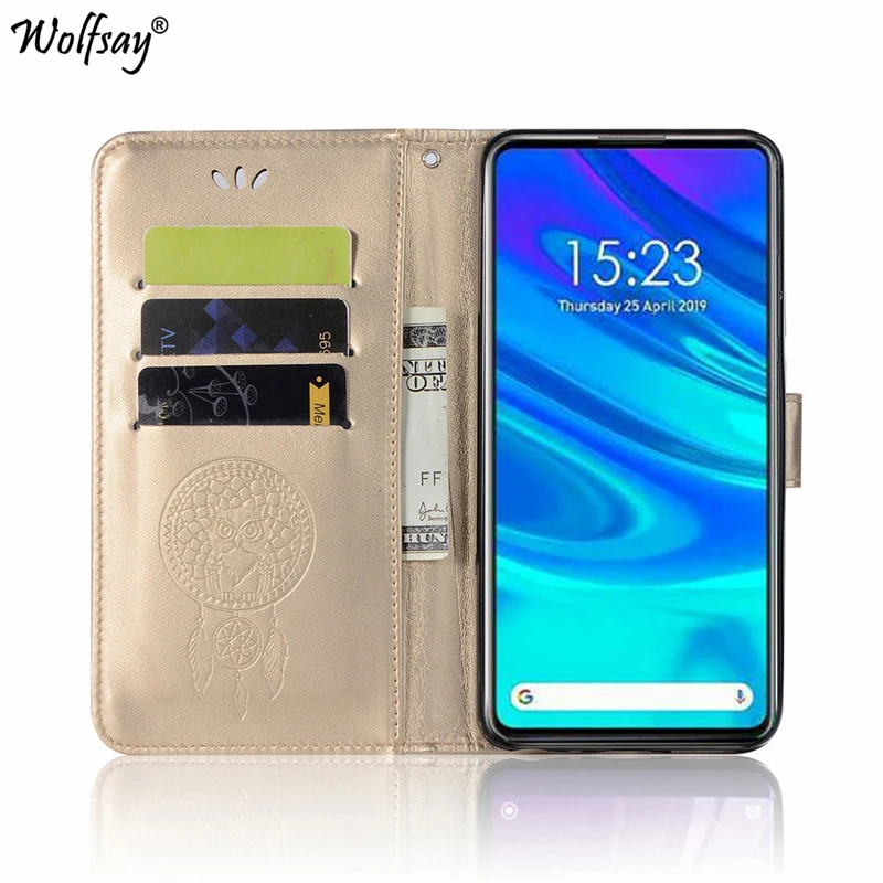 Чехол для телефона Huawei P Smart Z кожаный чехол-кошелек с откидной крышкой и совой