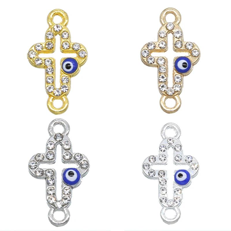 6 шт./лот модные соединители для сглаза Хамса в форме Креста diy ювелирные