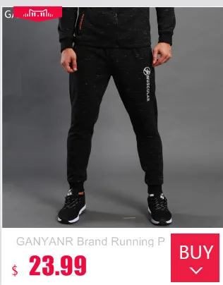 Ganyanr бренд Штаны длинные Для мужчин спортивные Леггинсы Training Мотобрюки бег Йога тренажерный зал быстросохнущие Футбол Фитнес Эластичный тренировки