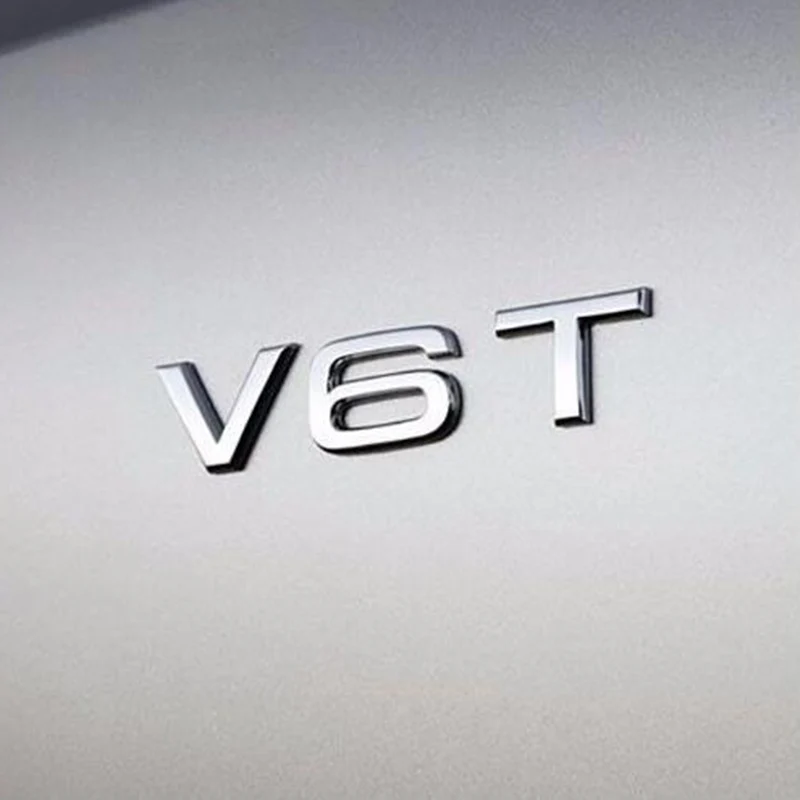 Автомобильный Стайлинг 3D металлический V6T V8T V6 V8 T крыло сбоку средства ухода за кожей эмблема хвостовая часть ствола значок на крыло Стикеры для Audi A4 A3 A5 A6 A1 Q3 Q5 Q7