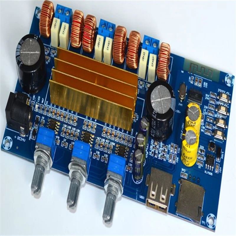 YJ Bluetooth USB TF декодирование TPA3116 2 1 канал HIFI температура цифровой усилитель