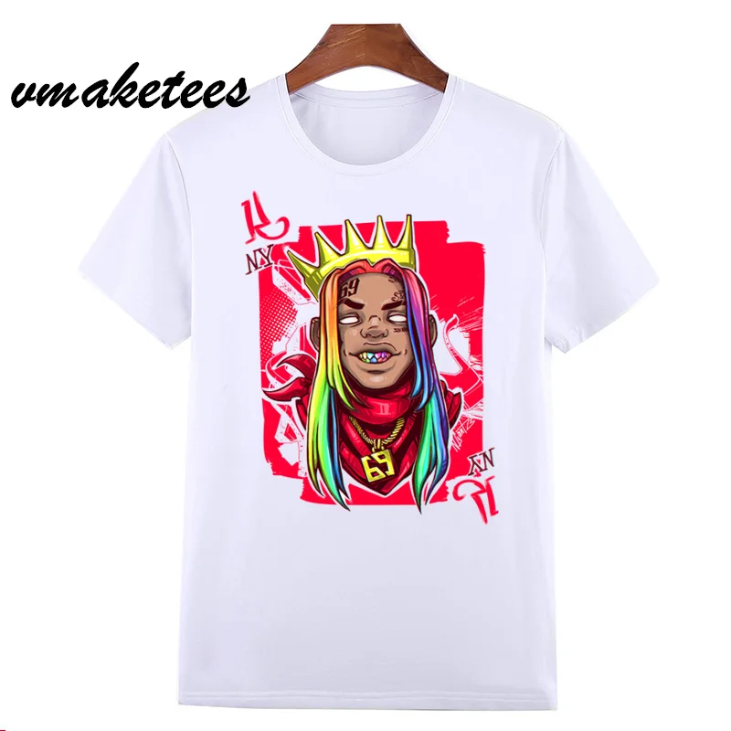 6ix9ine футболка Рэппер Tekashi69 футболки хип хоп стиль Новое поступление повседневная